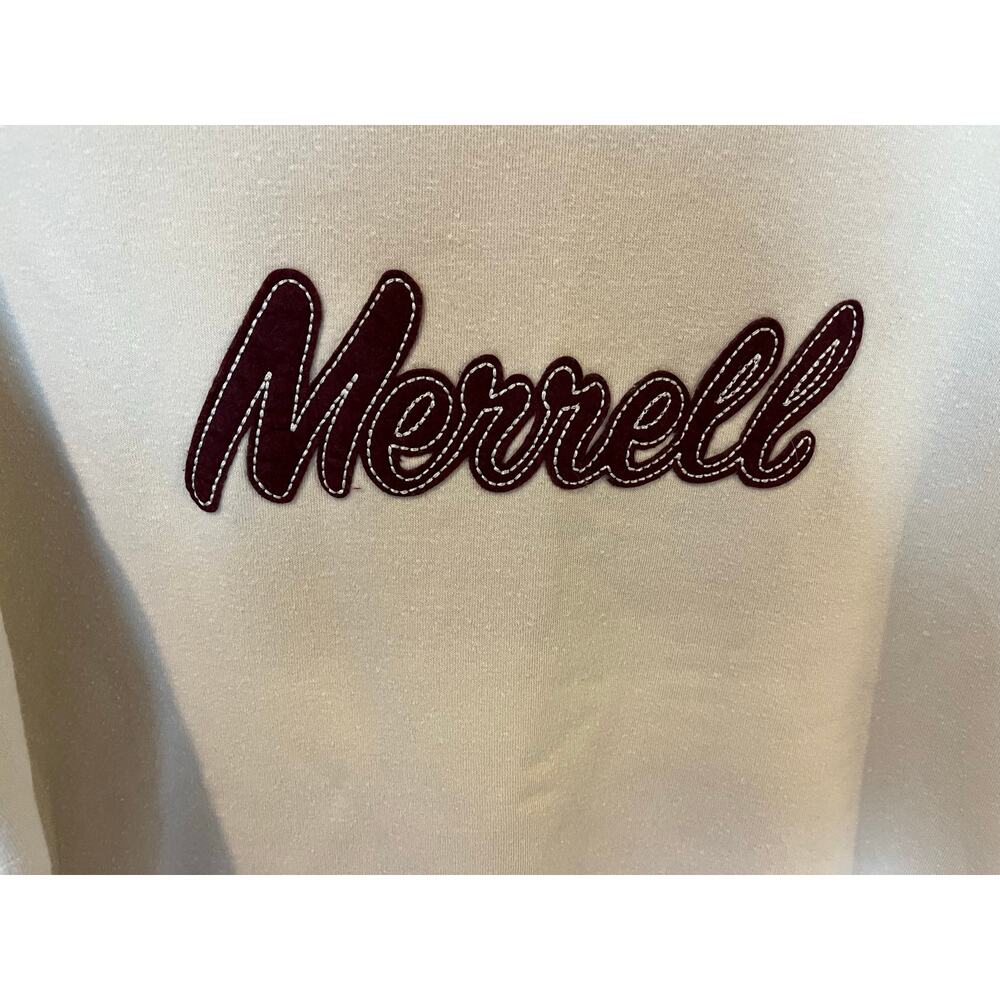 Merrell Women's Beige Crewneck Sweatshirt XL Embroidered Logo Casual Pullover - Picture 3 of 8